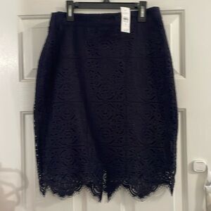 Loft Lace Skirt - Navy